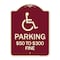 Signmission Handicapped Parking $50 to $300 Fine Heavy-Gauge Aluminum Sign, 24" x 18", BU-1824-24660 A-DES-BU-1824-24660 - alternate 1